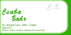 csaba bahr business card